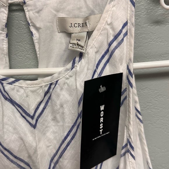 JCrew 00 Linen Chevron Print Maxi Dress - Picture 6 of 7